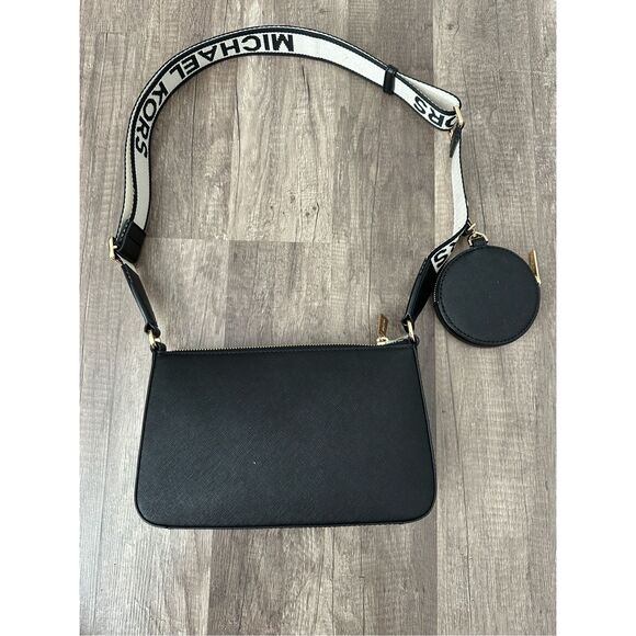 Michael Kors Jet Set Saffiano Leather Tech Crossbody Bag Black OS $448 - Picture 5 of 9